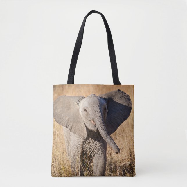 Young Bush Elephant Tote Bag (Front)