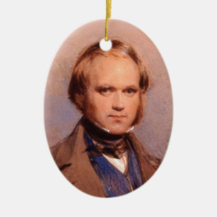 Young Charles Darwin Portrait Oval Ornament