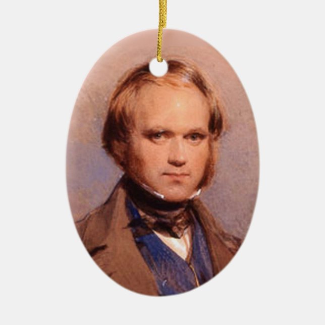 Young Charles Darwin Portrait Oval Ornament (Front)