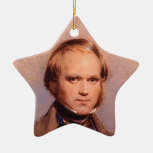 Young Charles Darwin Portrait Star Ornament