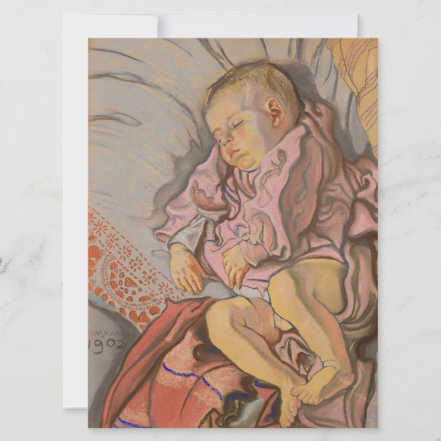 Young Child Sleeping on a Pillow Card (Front)