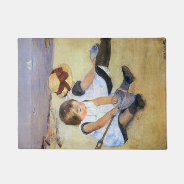 Young Children Playing on the Beach (Mary Cassatt) Doormat (Front)