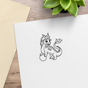 Young Chinese Dragon 1x1 Rubber Stamp
