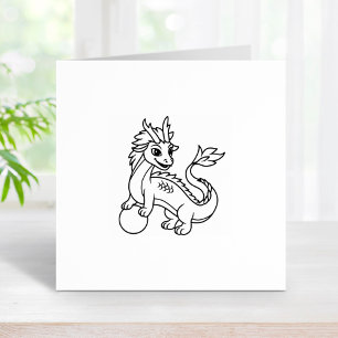 Young Chinese Dragon 1x1 Rubber Stamp