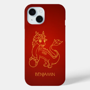 Young Chinese Dragon on Red iPhone 15 Case