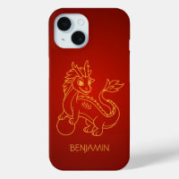 Young Chinese Dragon on Red