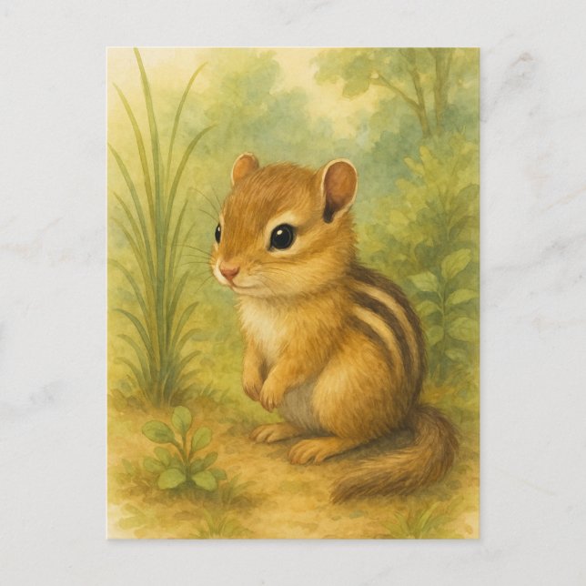 Young Chipmunk Baby Wild Animals Postcard (Front)