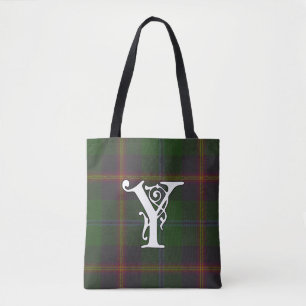 Young Clan Tartan Monogram Tote Bag