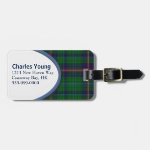 Young Clan Tartan Plaid Luggage Tag