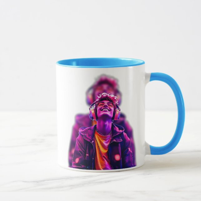 Young, cool man who loves music. mug (Right)