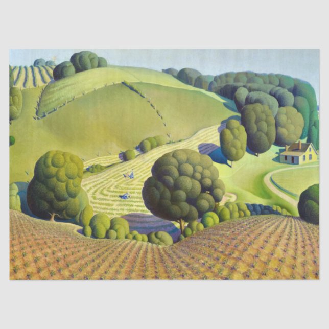 Young Corn by Grant Wood Tissue Paper (Front)