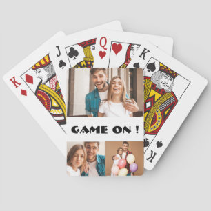 Young couple Game on photo collage personalised Playing Cards