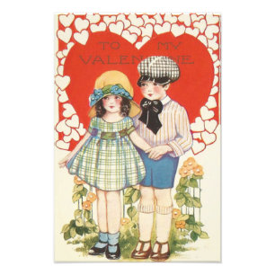 Young Couple Heart Hearts Daisy Photo Print