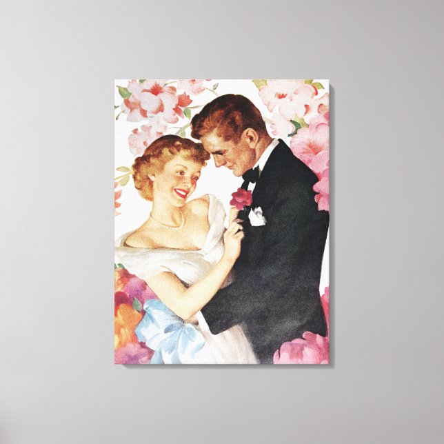 Young couple in formal wear canvas print (Front)