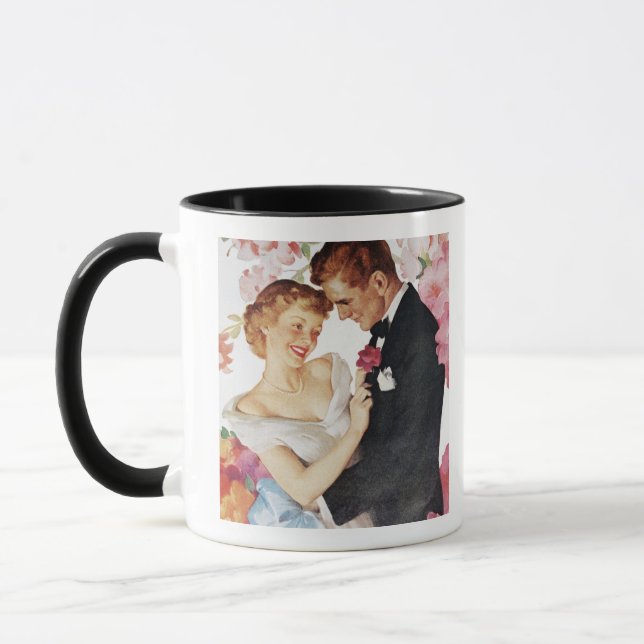 Young couple in formal wear mug (Left)