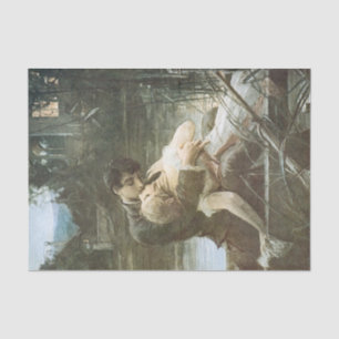Young Couple in Love (Kissing in a Boat) (Romance) Tissue Paper