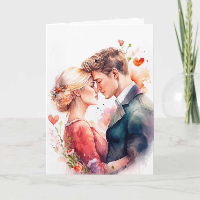 Young couple in love, romance, valentines day card (Front)