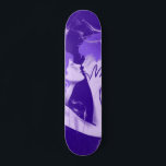 Young Couple Kissing Him & Her Romantic Purple     Skateboard<br><div class="desc">This fun skateboard featuring a couple kissing illustration would make a wonderful gift for someone,  who's into skateboarding!</div>