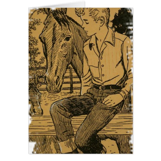 Young Cowboy and His Horse (Front)