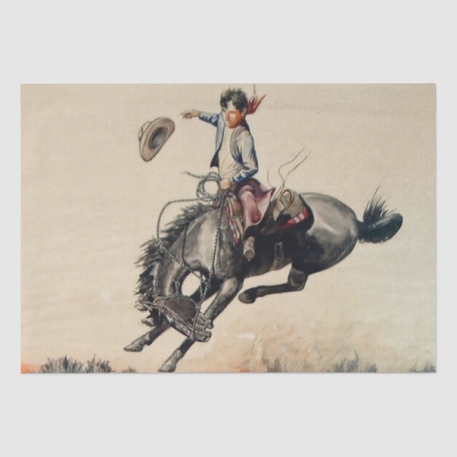 “Young Cowboy” by Will James Tissue Paper (Front)