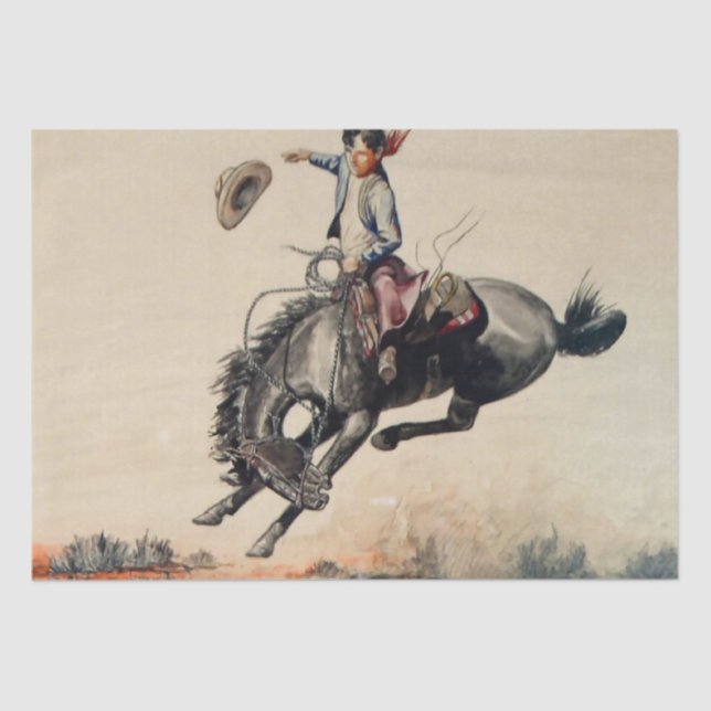 “Young Cowboy” by Will James Tissue Paper (Front)