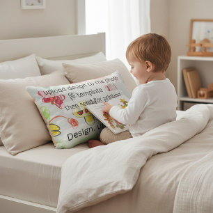 young designers kids hand drawn art lumbar cushion