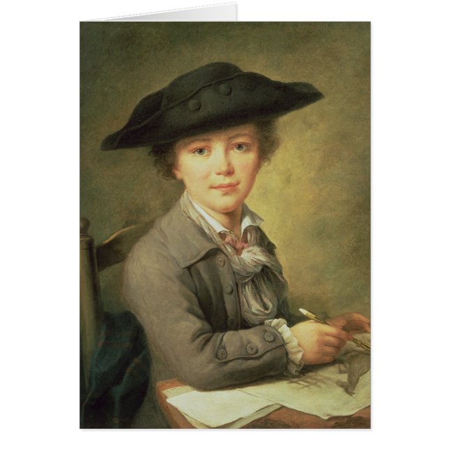 Young draughtsman in black hat, 18th century (Front)