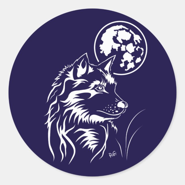 young dreamy wolf sticker (Front)