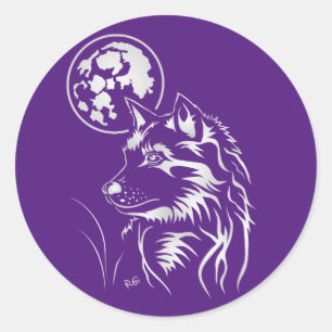 young dreamy wolf sticker