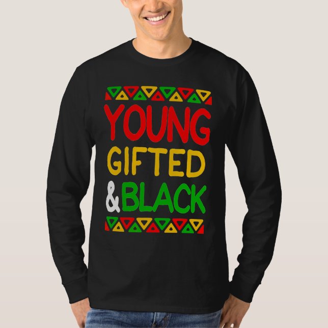 Young ed And Black African American Men Women Boy  T-Shirt (Front)