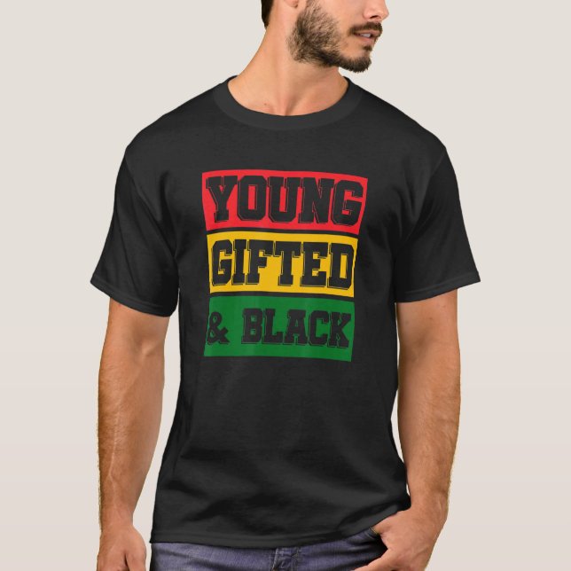 Young Ed And Black African Roots Black History Mon T-Shirt (Front)