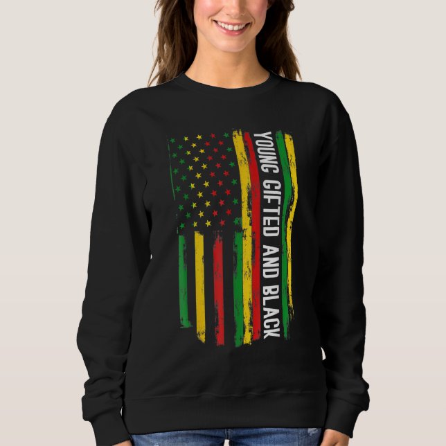 Young ed And Black History Afro African Pride Kids Sweatshirt (Front)