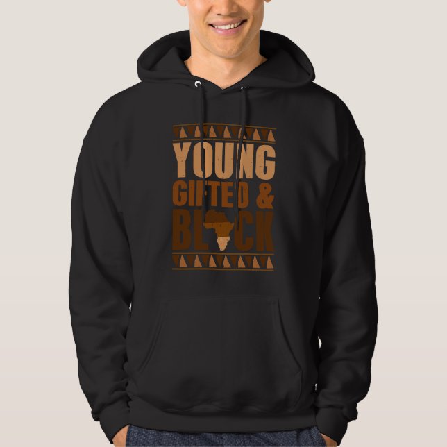 Young ed Black Black Girl Magic Black History Mela Hoodie (Front)