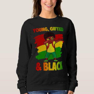 Young Ed & Black History Month Kids Cute Dabbing B Sweatshirt