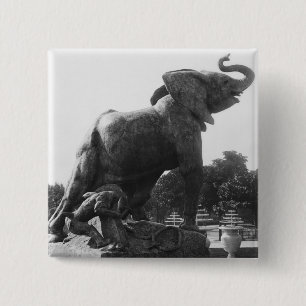 Young Elephant caught in a trap 15 Cm Square Badge