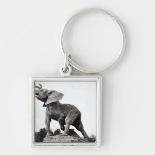 Young Elephant Caught in a Trap Key Ring