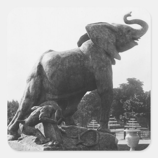 Young Elephant caught in a trap Square Sticker (Front)