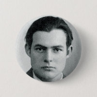 Young Ernest Hemingway button
