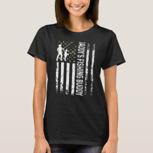 Young Fisherman Daddy's Fishing Buddy Dad Son Team T-Shirt