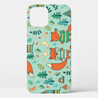 Young Foxes: Children's Seamless Pattern. iPhone 12 Case