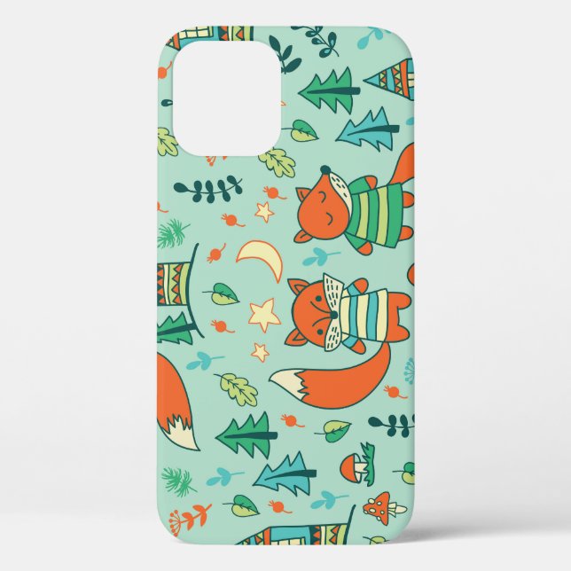 Young Foxes: Children's Seamless Pattern. Case-Mate iPhone Case (Back)