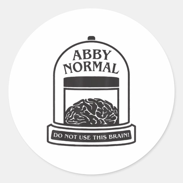 Young Frankenstein Abby Normal Funny Halloween _3  Classic Round Sticker (Front)