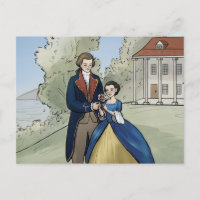 Young George and Martha Washington at Mount Vernon