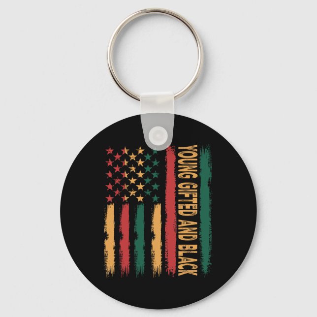 Young Gifted And Black American Pride Black Histor Key Ring (Front)