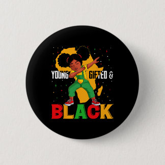 Young Gifted And Black Dabbing Girl Black History  6 Cm Round Badge