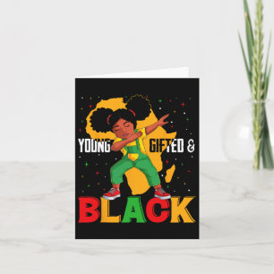 Young Gifted And Black Dabbing Girl Black History Card