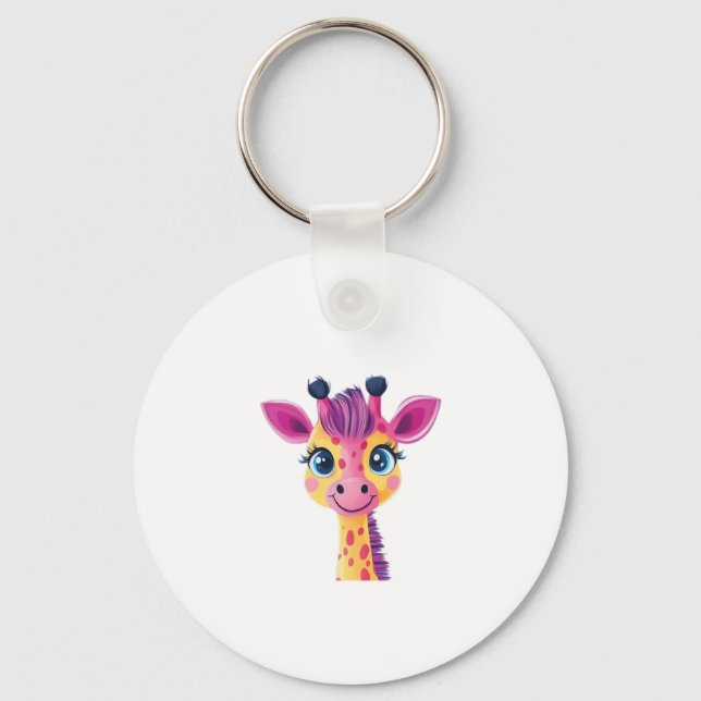 young giraffe. Classic T-Shirt Key Ring (Front)