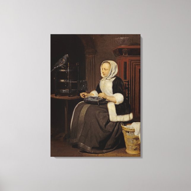Young Girl at Work Canvas Print (Front)