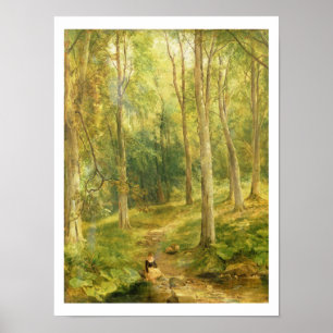 Young Girl Bathing her Feet Poster