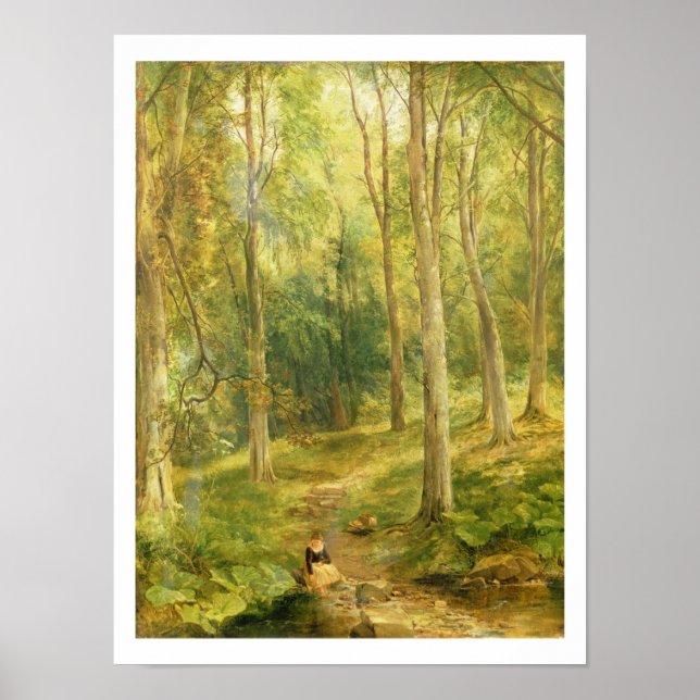 Young Girl Bathing her Feet Poster (Front)